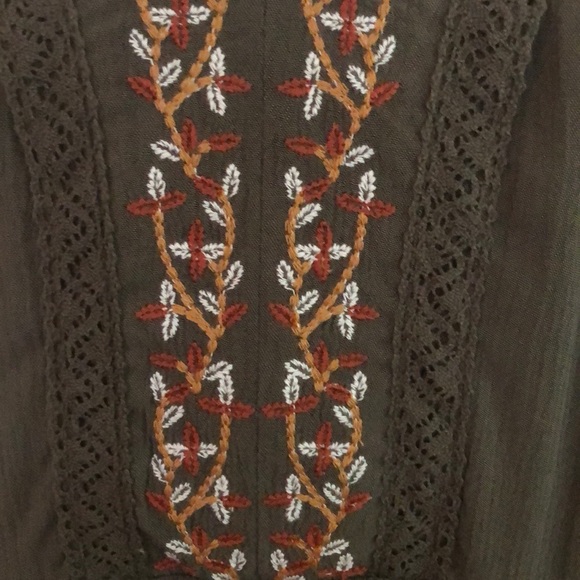 Knox Rose Olive Green Boho  Dress - Picture 2 of 4